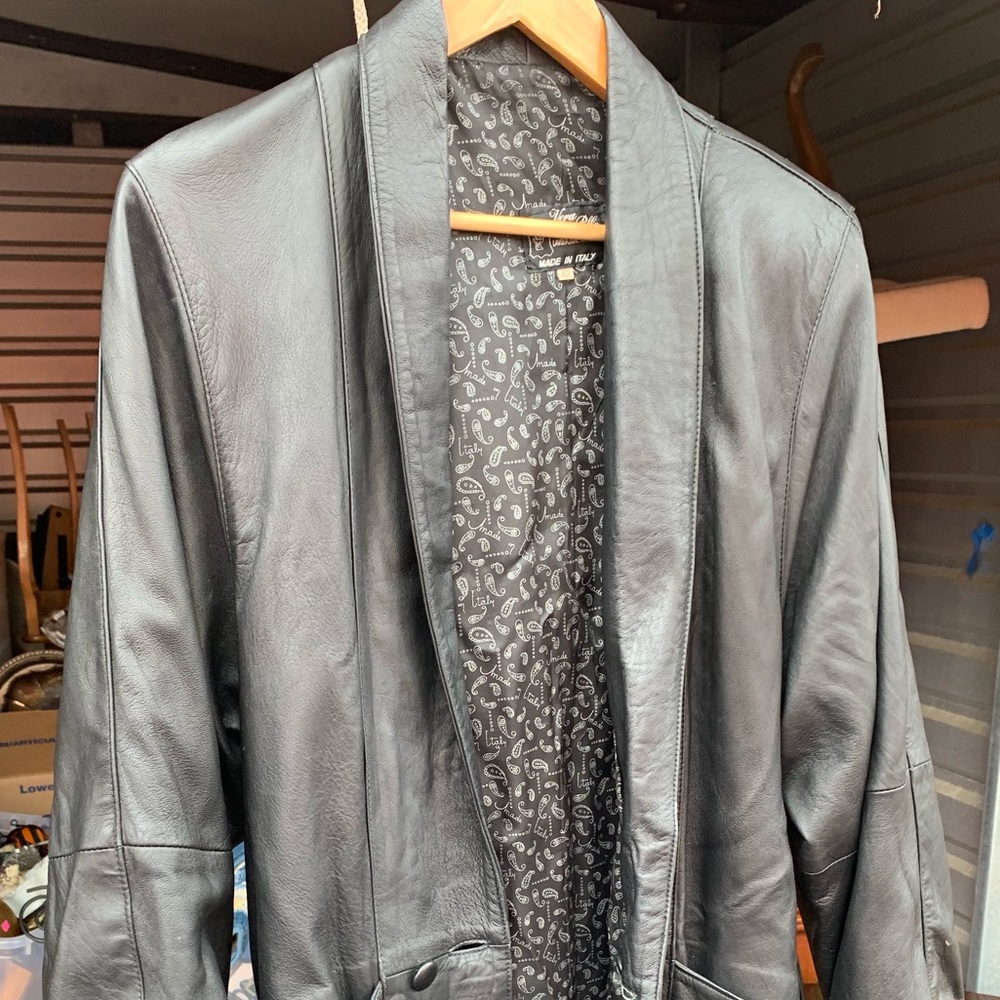 vera pelle leather coat lavorazione artigianale